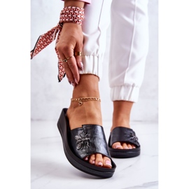 Vinceza Papuci de damă la modă, cu decor Holle negru 1