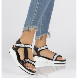 Sandale din piele Filippo DS2169 / 22 Bk negru 2