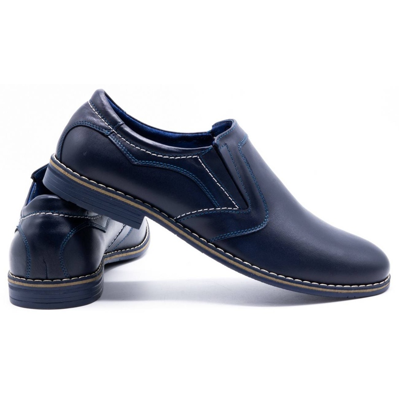 Olivier Pantofi barbatesti eleganti 283LU bleumarin albastru 3