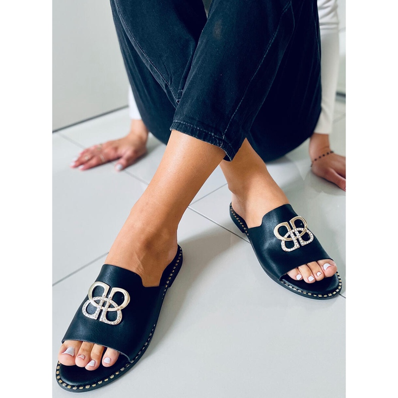 Inday Papuci negri pentru femei negru 2 Inday Papuci negri pentru femei negru 2