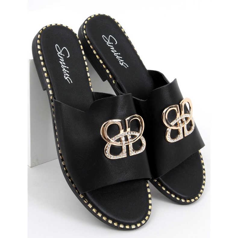 Inday Papuci negri pentru femei negru 1 Inday Papuci negri pentru femei negru 1