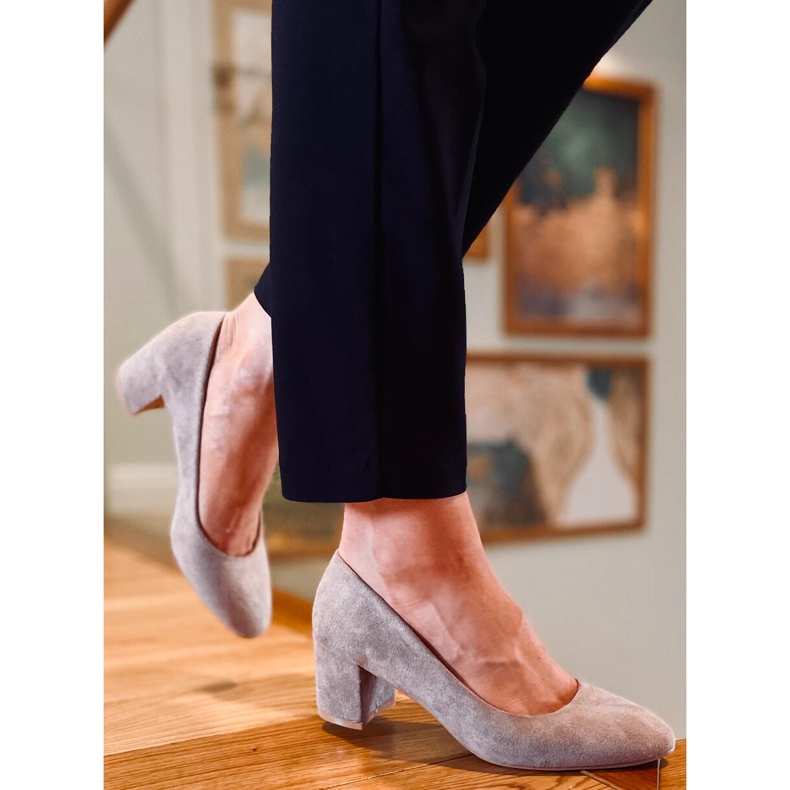 Pompe cu tocuri joase Phoebe Khaki bej 2 Pompe cu tocuri joase Phoebe Khaki bej 2