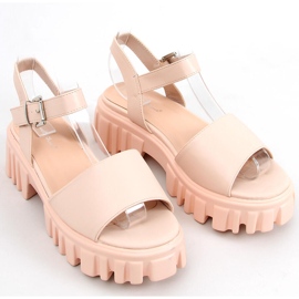 Sandale Dianne Beige cu talpă înaltă bej 2