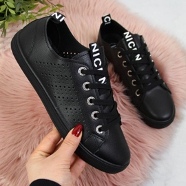 Tenisi cu piele ecologica Filippo W PAW221B negru 1