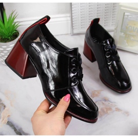 Pantofi din piele pe Filippo W PAW350 bloc negru 1