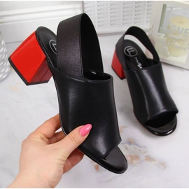 Sandale din piele cu bandă elastică Filippo W PAW352 negre negru 1