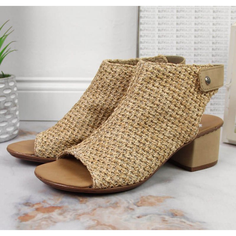 Sandale închise Rieker M RKR538 bej multicolor 2