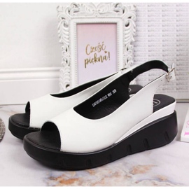 Sandale din piele pe pană Filippo W PAW360A alb 2