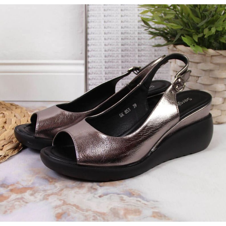 Sergio Leone W SK368B sandale cu pană argintiu 2