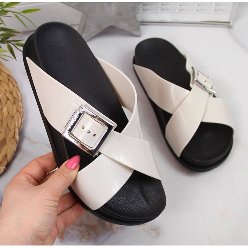 Meliski Zaxy W JJ285057 papuci crem ecru 1 Meliski Zaxy W JJ285057 papuci crem ecru 1