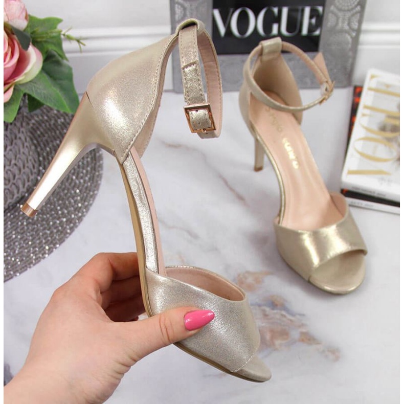 Sandale pe un toc înalt Sergio Leone W SK374B auriu de aur 1