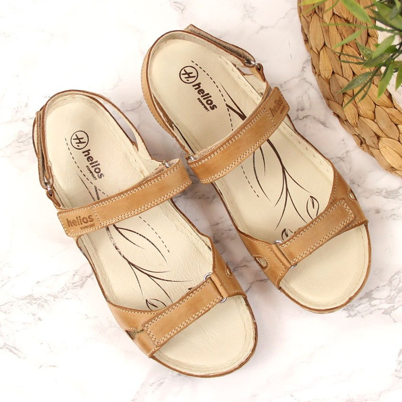 Sandale de damă confortabile din piele Helios 205 maro 2