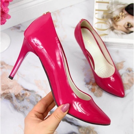Pumps pe un toc stiletto lăcuit fucsia Juma roz 1