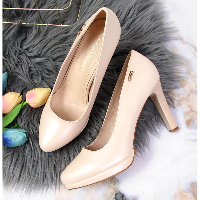 Pompe pe platforma bej deschis perlat Sergio Leone 2