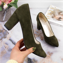 Pompe pe post piele intoarsa oliv Monique verde 3