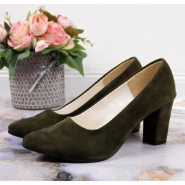 Pompe pe post piele intoarsa oliv Monique verde 4