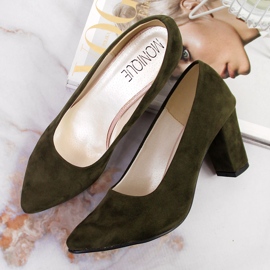 Pompe pe post piele intoarsa oliv Monique verde 5