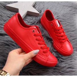 Adidași roșii din piele ecologică de jos Cross Jeans DD2R4032 roșu 2