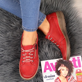 Pantofi de dama din piele cu fermoar rosu Helios 357 roșu 2 Pantofi de dama din piele cu fermoar rosu Helios 357 roșu 2