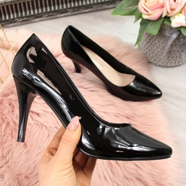 Papuci cu toc stiletto Sergio Leone negru 1