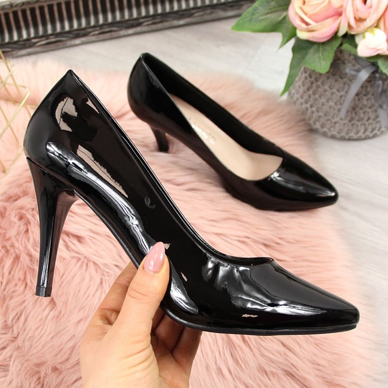 Papuci cu toc stiletto Sergio Leone negru 1