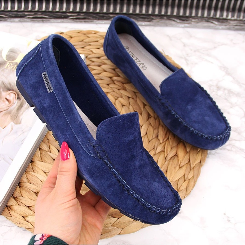 Mocasini Vinceza de dama bleumarin albastru marin 2
