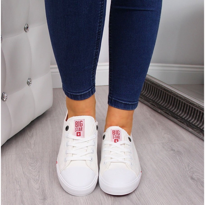 Tenisi albi de jos din material textil Big Star FF274087 2