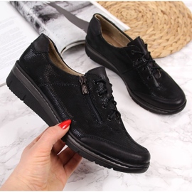 Pantofi negri din piele lucioasa Helios 334 negru 1