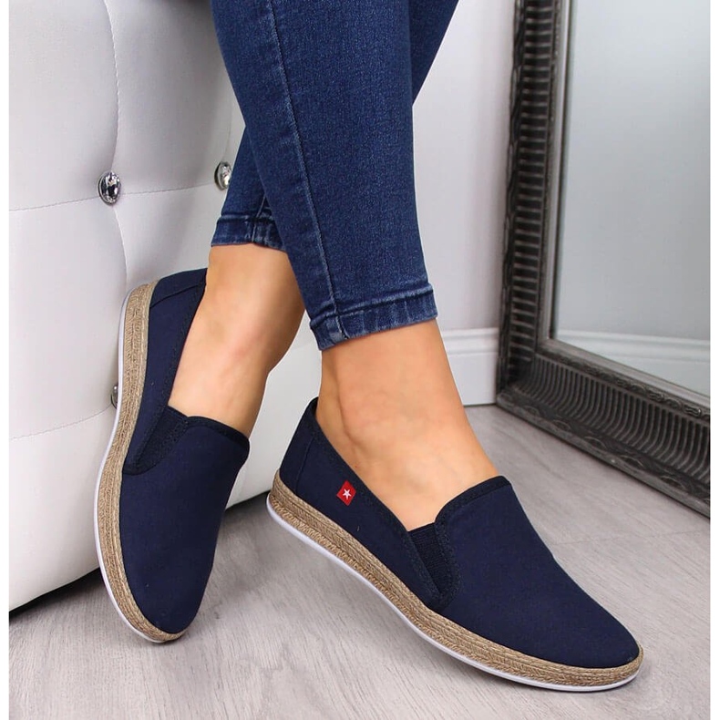 Espadrile de damă slip on bleumarin Big Star FF276036 albastru marin 1