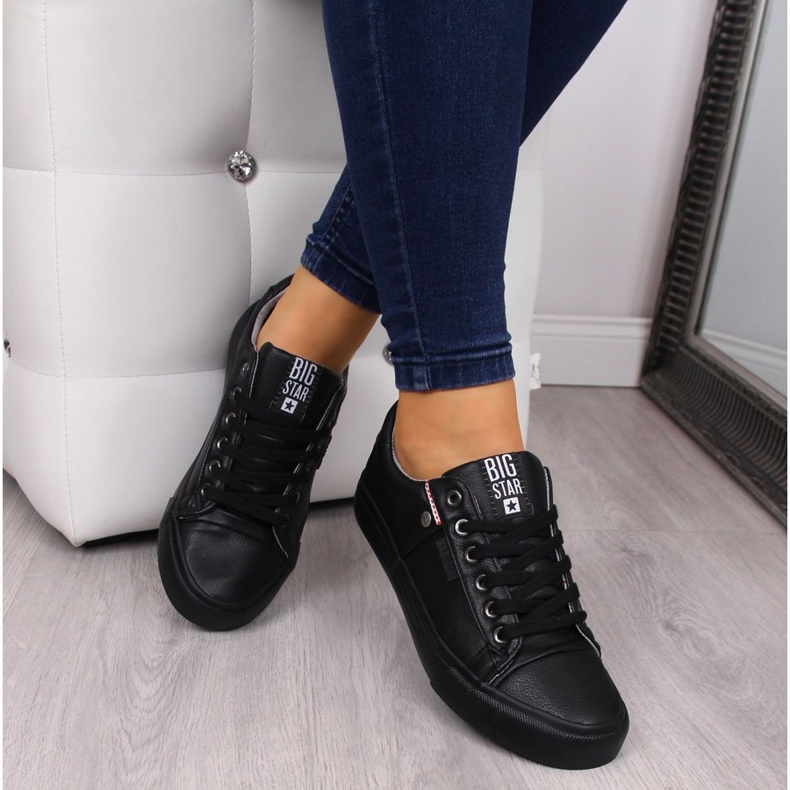 Low-top piele ecologică neagră Big Star GG274061 negru 1