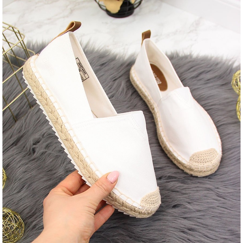 Espadrile albe de dama din material textil alb Big Star HH274493 2