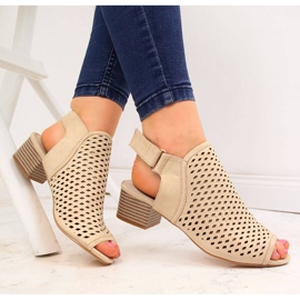 Sandale damă bej ajurate Sabatina 1