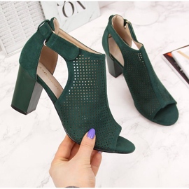 Sandale de dama Sabatina verzi cu Velcro verde 1