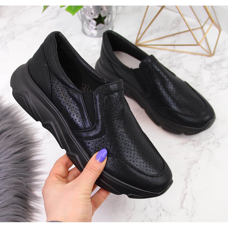 Pantofi sport dama, slip-on, negri Jezzi negru 2