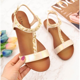 S.Barski Sandale de damă cu un lanț holo bej S. Bararski 2