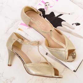 Sandale de dama aurii elegante cu varf deschis Filippo de aur 2