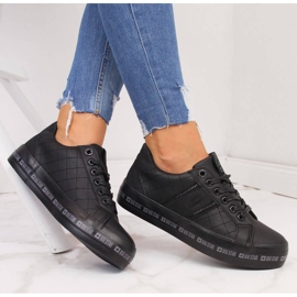 Adidași de damă negri Big Star II274070, cu vârful joasă negru 1