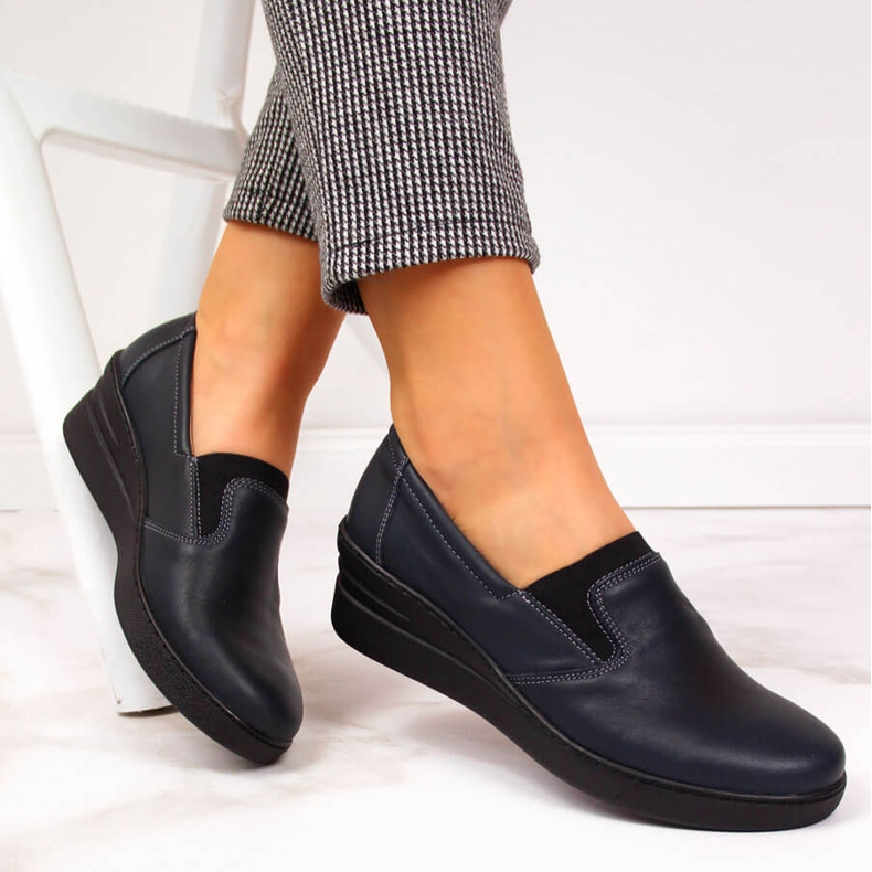 Pantofi de dama comozi din piele, bleumarin Helios 349 albastru marin 1 Pantofi de dama comozi din piele, bleumarin Helios 349 albastru marin 1