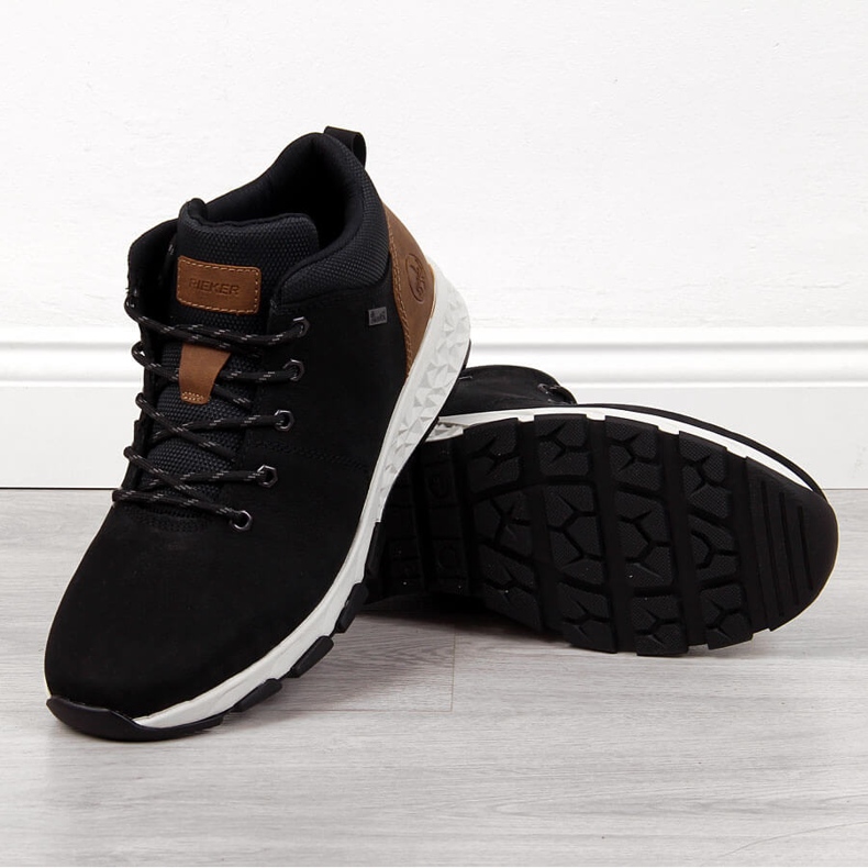 Pantofi barbati piele neagra Rieker B6740-00 negru 1