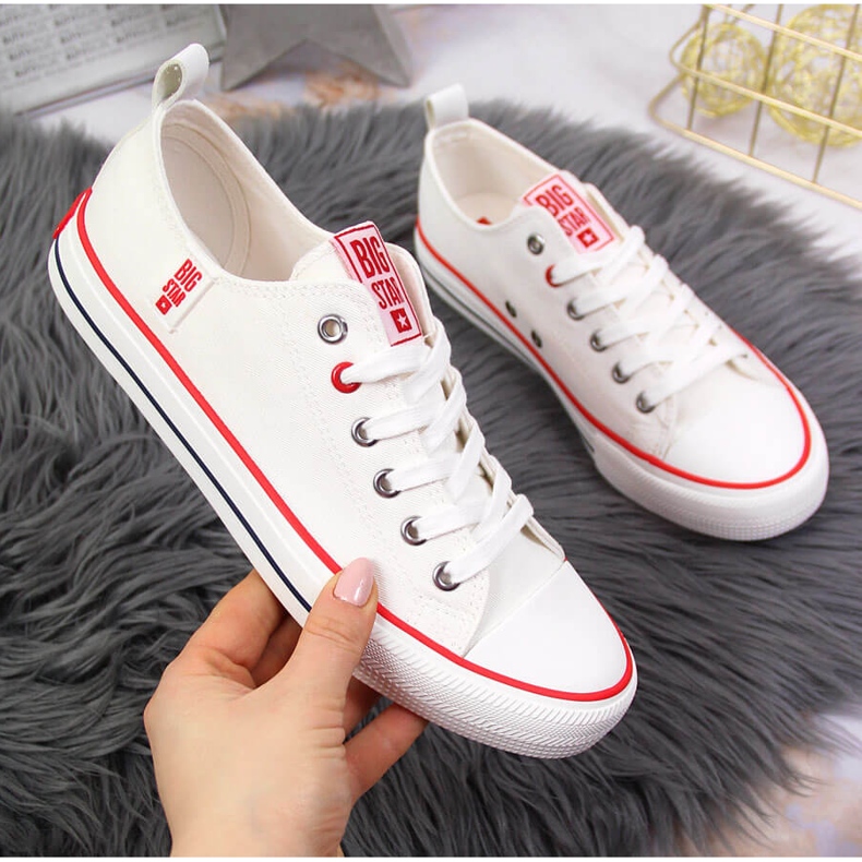 Tenisi din material textil albi Big Star JJ274123 1