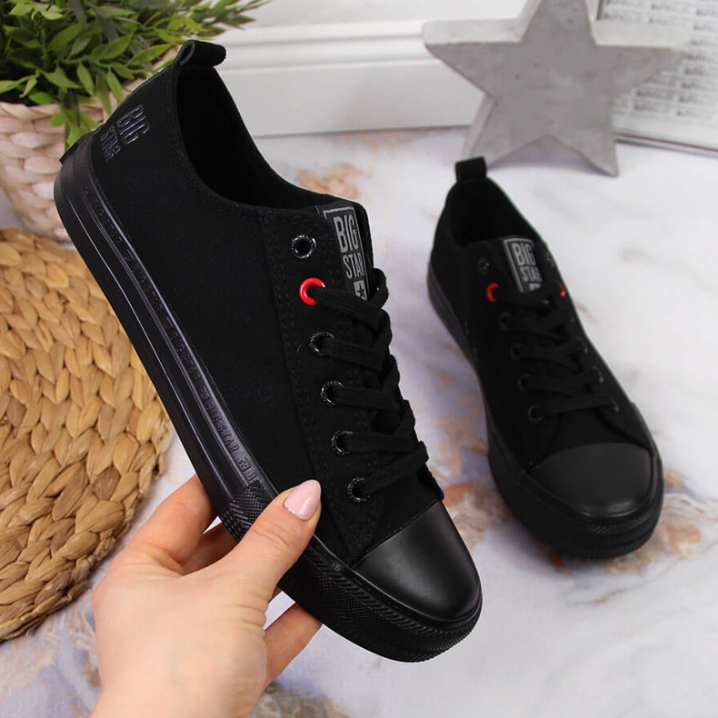 Tenisi din material textil, toți negri Big Star JJ274003 negru 1 Tenisi din material textil, toți negri Big Star JJ274003 negru 1