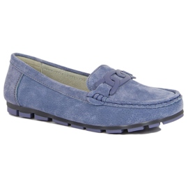 Mocasini de dama albastru din piele Filippo 1
