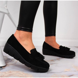 Mocasini de dama din piele Filippo neagra negru 1