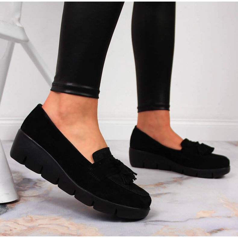 Mocasini de dama din piele Filippo neagra negru 1