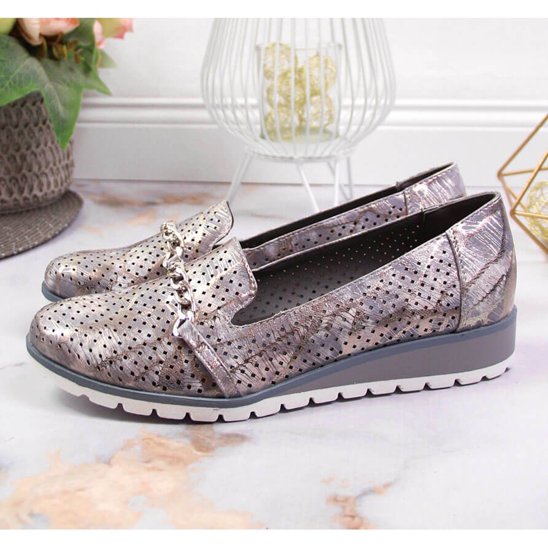 Pantofi de damă ajurat cu lanț Lavender Jezzi violet multicolor 2