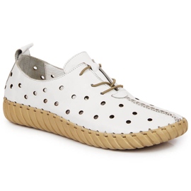 Pantofi albi de confort Artiker ajurati 1