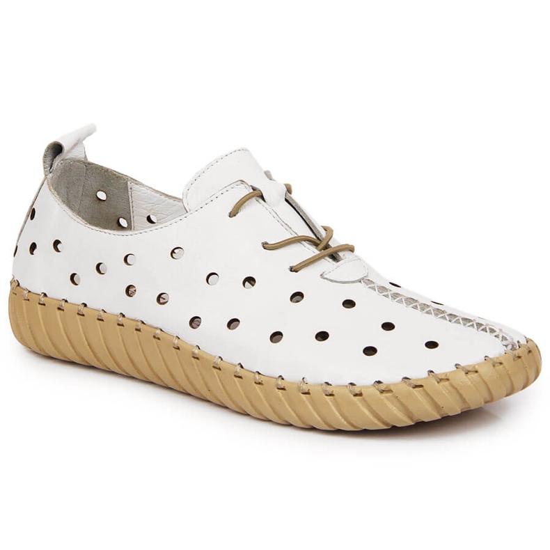 Pantofi albi de confort Artiker ajurati 1