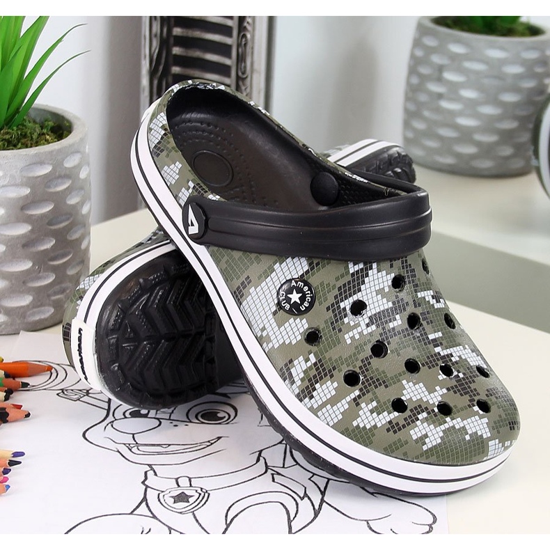 American Club papuci de spuma kaki pentru baieti 1