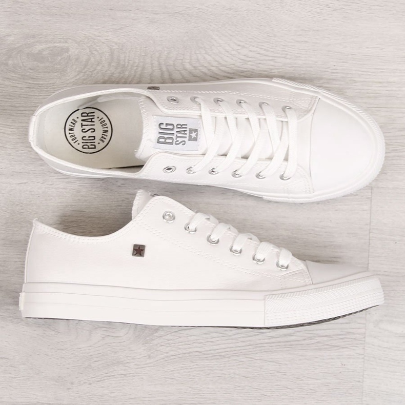 Adidasi bărbați din piele ecologică albă Big Star V174347 1