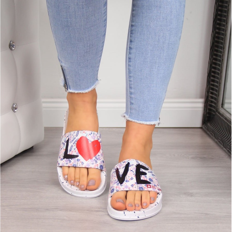 Papuci de plajă de cauciuc alb pentru femei Big Star 2